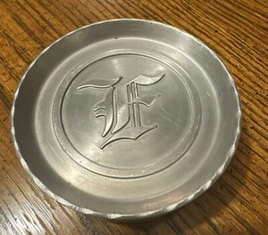 Old English Letter “F” Aluminum Coasters, Set of 7 - Picture 1 of 7