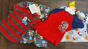 🌟NEW🌟 4-Pack Boys 6m Soft Fleece Footed Sleepers Pajamas Sports Trucks - Picture 1 of 12