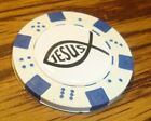 RELIGIOUS Jesus ICHTHUS Fish image Poker Chip Golf Ball Marker Card Guard White