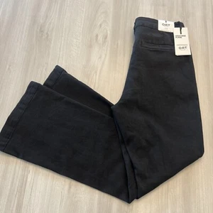 Hafer New York schwarz weites Bein roher Saum hoher Bund Jeans 10/30 neu mit Etikett - Bild 1 von 7