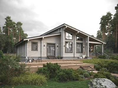 LUXURY PREFABRICATED LOG CABIN HOME KIT 2594 ft² / 241 m² - DISCOUNT CARD 3% off - Image 1 of 4