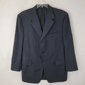 CANALI Mens Suit Jacket Sz 44R Super 120s Sport Coat BLUE Checks Wool *HOLE - Picture 1 of 22