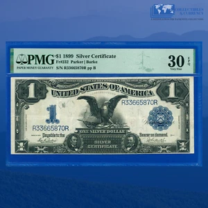 Fr.232 1899 $1 One Dollar Silver Certificate "BLACK EAGLE", PMG VF 30 EPQ #65870 - Picture 1 of 3
