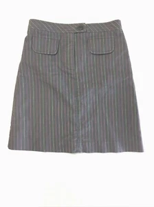 Vintage Lilly Pulitzer Mädchen 10 Rock A-Linie grau mehrfarbig Streifen Knopfleiste - Bild 1 von 8