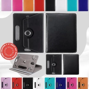 New Universal 7" Tablet 360° Rotating Leather Stand Case Cover Stylish & Secure - Picture 1 of 28