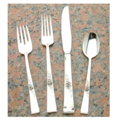 Ajuste clásico de 4 piezas Rose de Reed & Barton, plata de ley Foto 1 de 2