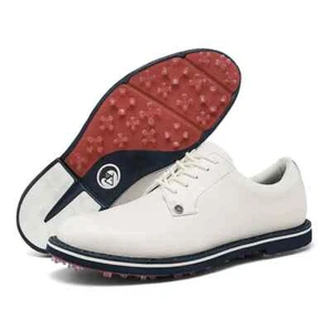 Männer Sport Golfs Schuhe Outdoor Soft Walking Leder Wasserdichte Golf Sneakers - Picture 1 of 9