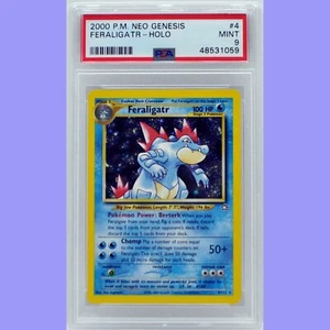 Pokémon Feraligatr Holo 4/111 Ilimitado Neo Genesis PSA 9 Como Nuevo - Imagen 1 de 4