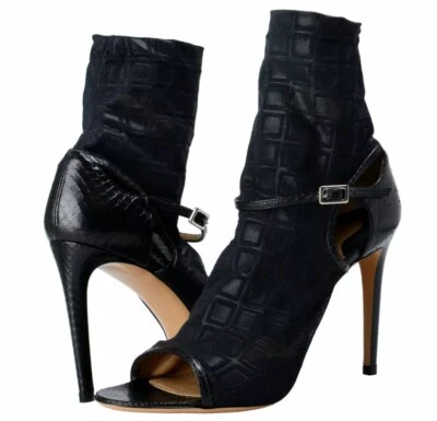 Tacones de aguja Salvatore Ferragamo negros "Payson" piel de reptil Nero 8,5 B Foto 1 de 4