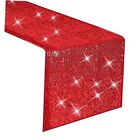  Red Sequin Table Runner - Glitter Red Table Runner 12 x 72 inches Red 1pc