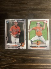 Two (2) DL Hall Cards w/ 2021 Bowman Chrome Prospect BCP-122- Baltimore Orioles