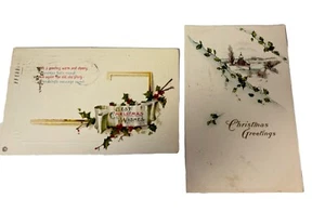 Lot of 2 Vintage 1900’s Christmas Postcards - Picture 1 of 4
