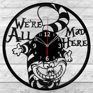 Vinyl Uhr Cheshire Katze Vinyl Schallplatte Wanduhr Heimkunst Dekor Handarbeit 2709 - Bild 1 von 12
