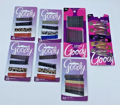 Lot of 7 Packages New Goody Bobby Pins Bobby Slides and Hair Clips - Image 1 of 4