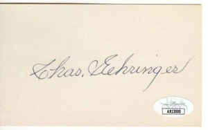 Charlie Gehringer Signed Autographed Index Card Tigers HOFer JSA AR13000 - Picture 1 of 2