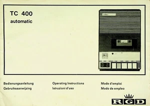 Vintage Cassette recorder TC 400 RGD Instructions manual guide - Picture 1 of 4