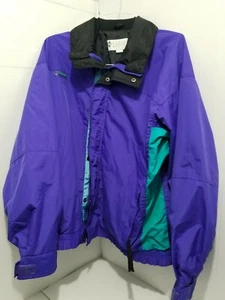 Vintage Columbia Radial Sleeve Colorblock Ski Jacket Coat Men XL Aqua Purple Blk - Picture 1 of 7