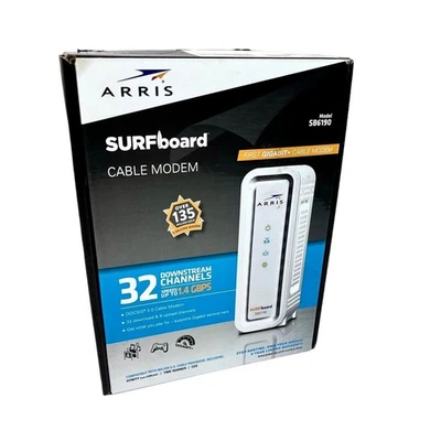 ARRIS Surfboard SB6190 32x8 DOCSIS 3.0 Cable Modem with 1.4 Gbps Open Box - Image 1 of 4