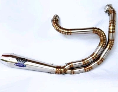 Escape personalizado Gnarly 2 em 1 compatível com Harley Davidson Dyna FXR/STREET BOB/STURGIS - Imagem 1 de 4