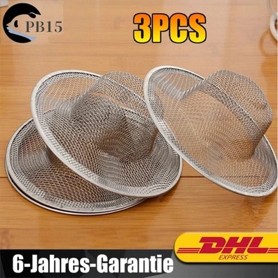 3x Abflusssieb Haarsieb Ablaufsieb für Badewanne Dusche Waschbecken Küchenspüle - Bild 1 von 4