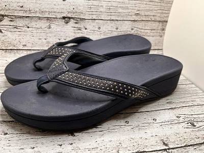Sandalias de plataforma Vionic para mujer 10 Pacific Kehoe azul marino tanga chanclas Foto 1 de 4