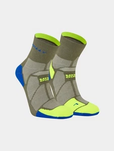 Hilly Marathon Fresh Anklet Running Socks Green Olive / Fluo Yellow - Picture 1 of 8