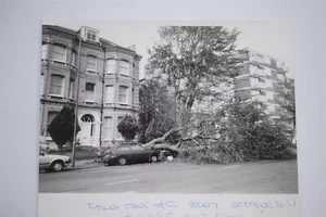Coche destruido por la caída de la chimenea - Hove Sussex 1987 foto de prensa #1 - Imagen 1 de 2