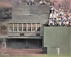 WILLIE MAYS NY New York Giants THE CATCH VarSizes Oil Style Art Print '54 Series