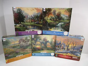 Wählen Sie 1 CEACO PUZZLE 1000 Teile Thomas Kinkade, Lake Cottage, Winsor Manor, Urlaub - Bild 1 von 14
