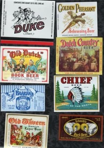 Group of 8 1960s old unused Beer Labels - Foto 1 di 1