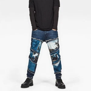 $450 Designer G-STAR RAW Men Spiraq Rftp Logo Patches Water 3D Slim Jeans 30 - Picture 1 of 8
