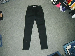 Pantalones de mezclilla ajustados pequeños BHS talla 8 piernas 26" negros descoloridos para dama - Imagen 1 de 4
