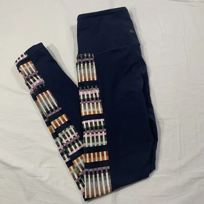prAna Women’s Small Navy Nautical Tivoli Striped Sides Pockets Mid-Rise Leggings - Image 1 of 4