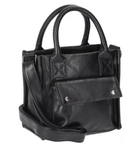 Mini bolso de mano ajustable No Boundaries de cuero sintético para mujer, negro - Imagen 1 de 6