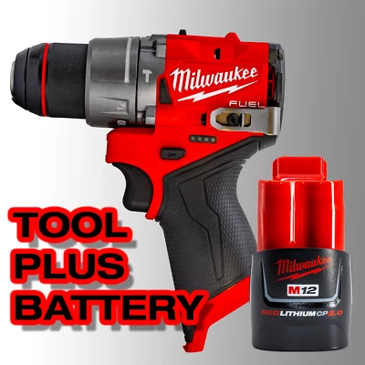 Milwaukee M12 FUEL 3404-20 Combi 1/2" Hammer Drill PLUS GENUINE 2.0Ah BATTERY - Image 1 of 4