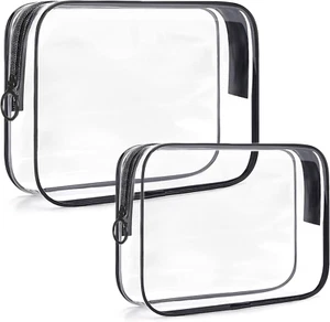 TSA Approved Toiletry Bag,2 Pack Clear Toiletry Bag, Quart Size Travel Essential - Picture 1 of 12