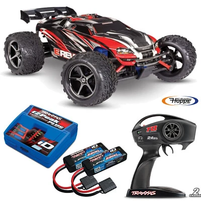 Traxxas E-Revo 1/16 4x4 Rosso Rtr + 4A Caricabatteria + 2 x 2200 Lipo - Set - Immagine 1 di 2