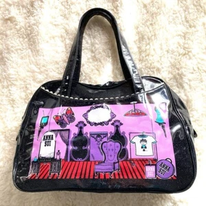 Anya Hindmarch Retro Perspective Tote Mini Boston Bag Purple used Japan - Picture 1 of 17