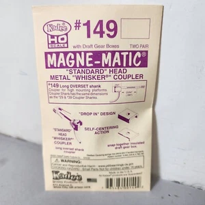 Kadee 149 Long Overset Shank Metal Whisker Couplers 2 pr HO Scale 242 Draft Gear - Picture 1 of 1