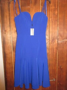 Milly Dress Cobalt Blue size 0 NEW Italian Cady Kelly Dress Spaghetti Straps - Picture 1 of 8