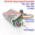 Digital 6-60V 12V 24V 36V 48V 60A Pwm Dc Motor Speed Controller Regulator Switch