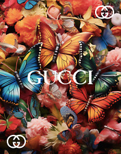 Gucci Butterfly Floral Art Print, 11x14 Gucci Art Wall Decor Trendy Art