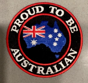 Proud to be Australian Embroidered Australia Flag Aussie Vest Patch 3-3/4" inch - Picture 1 of 2