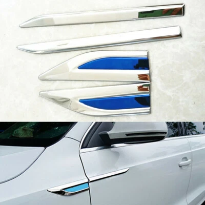 4Pcs Car Side Body Fender Trim Cover Doors Stainless Steel Chrome Decoration - Image 1 of 4