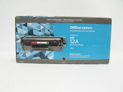 Nuevo cartucho de tóner Office Depot Reman reemplaza HP 12A, negro Foto 1 de 4