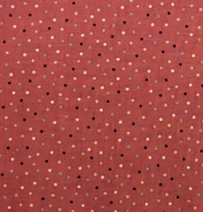 MBT Polka Dots Mauve Rose Burgundy Green Cotton Quilting Fabric BTY by the yard - Picture 1 of 4