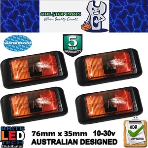 4 x LED CLEARANCE LIGHTS SIDE MARKER LAMP RED AMBER TRAILER TRUCK CARAVAN VOLT - Picture 1 of 5