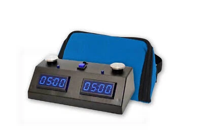 ZMart Fun II Digital Chess Clock - BLACK/BLUE with Wedge Bag - Image 1 of 2