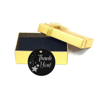 Etiqueta de regalo 'Gracias' - Recuerdo negro para invitados, clientes, eventos, favor de boda Foto 1 de 4