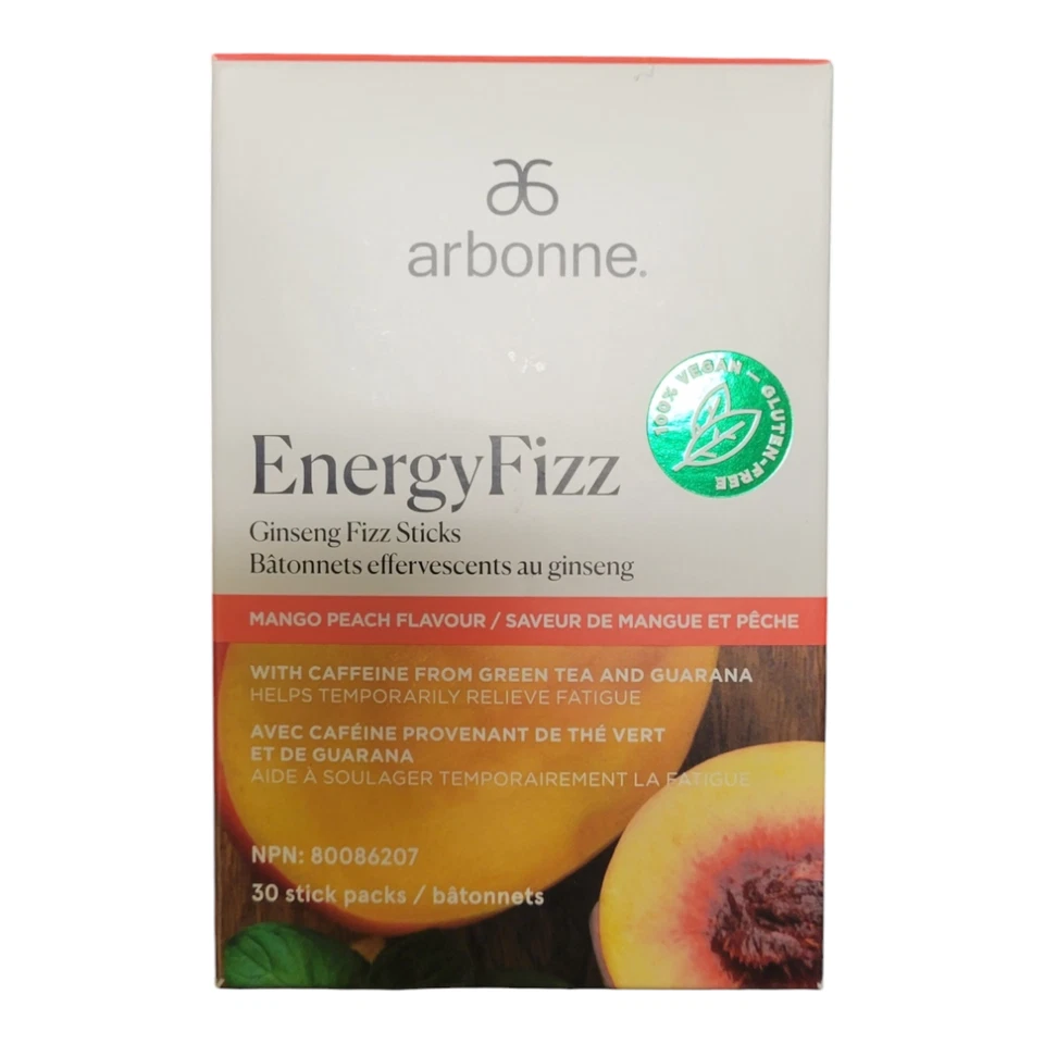 Arbonne Energy Fizz Ginseng Mango Melocotón (30 Palitos) - Nuevo - Exp. 5/2027 Foto 1 de 4